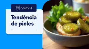 imagem demonstrando a tendência de picles com a foto de pepinos em conserva em uma fatia de pão torrado