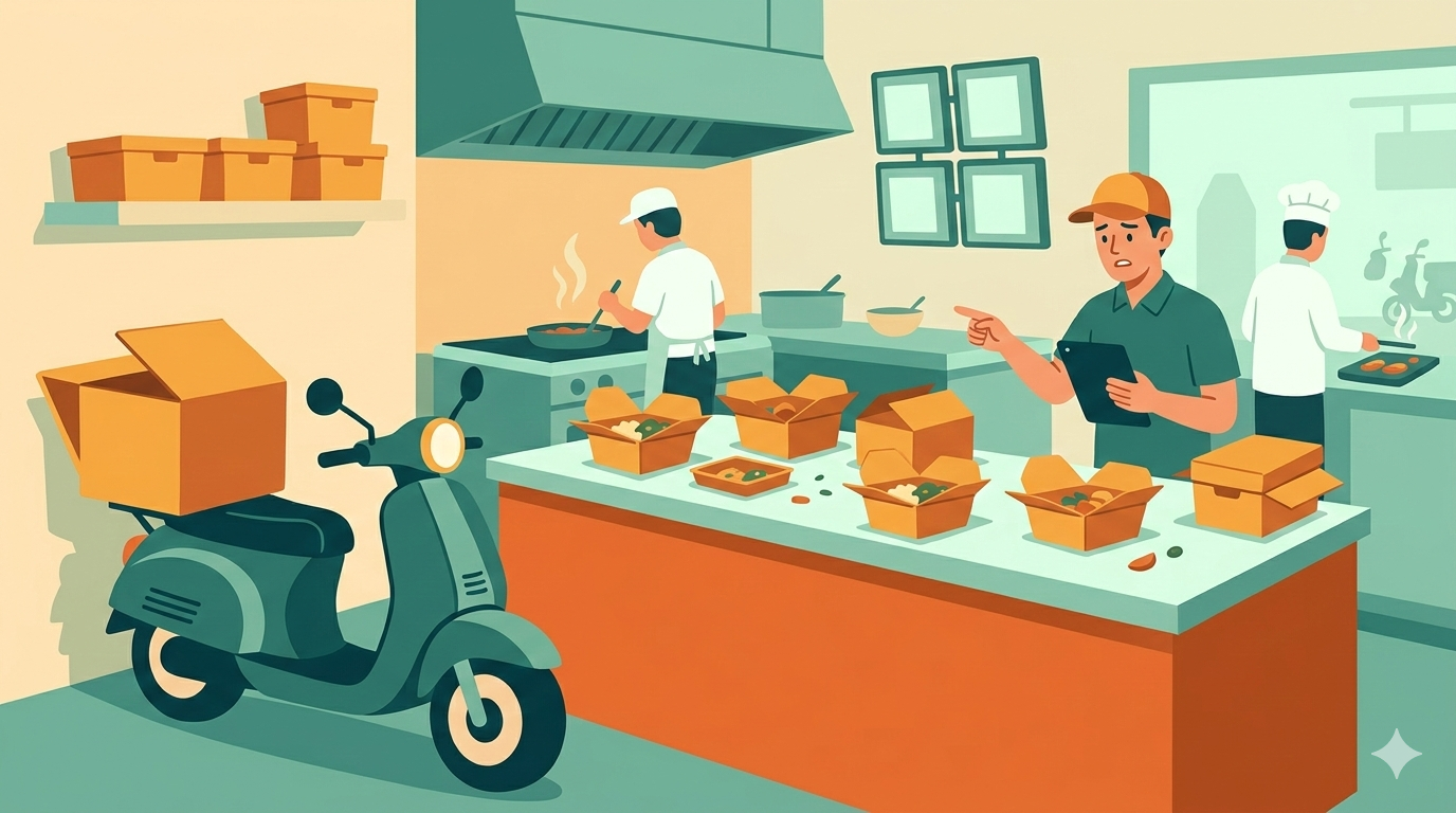 imagem em desenho mostrando carrinho abandonado no delivery