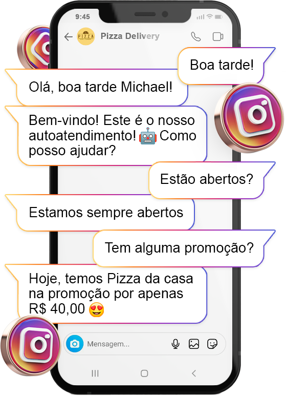 Chatbot para Instagram para atendimento de delivery